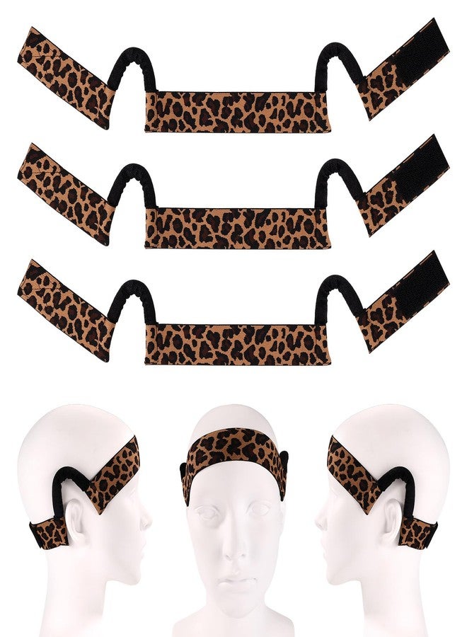 Penitue 3pcs Double Sided C Shaped Earless Wig Bands,Elastic Leopard Bow Print Melt Headband with Ear Cutouts Lace Melting Front Headpiece Band Accessories for Secure and Comfortable Wig Fit (Style 2) - Image 5